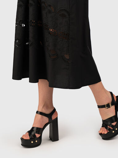High waisted cotton midi skirt - 4