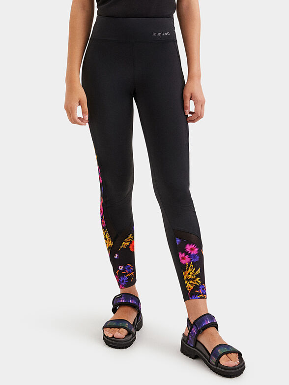 Leggings with floral motifs - 1