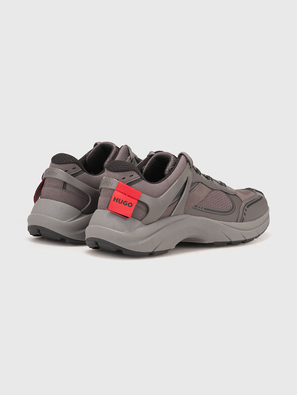 Grey lace up sneakers - 3