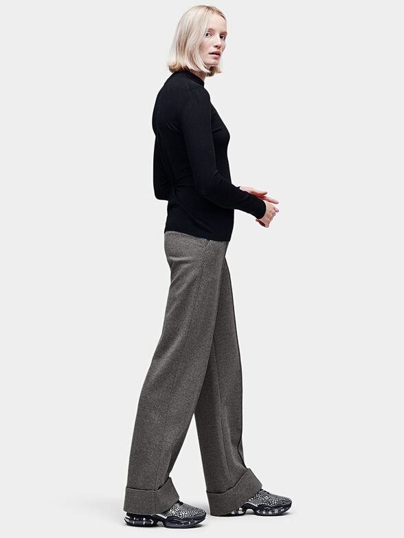 Mock neck sweater in black - 4