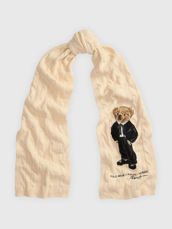 Polo Bear wool blend knitted scarf - 1