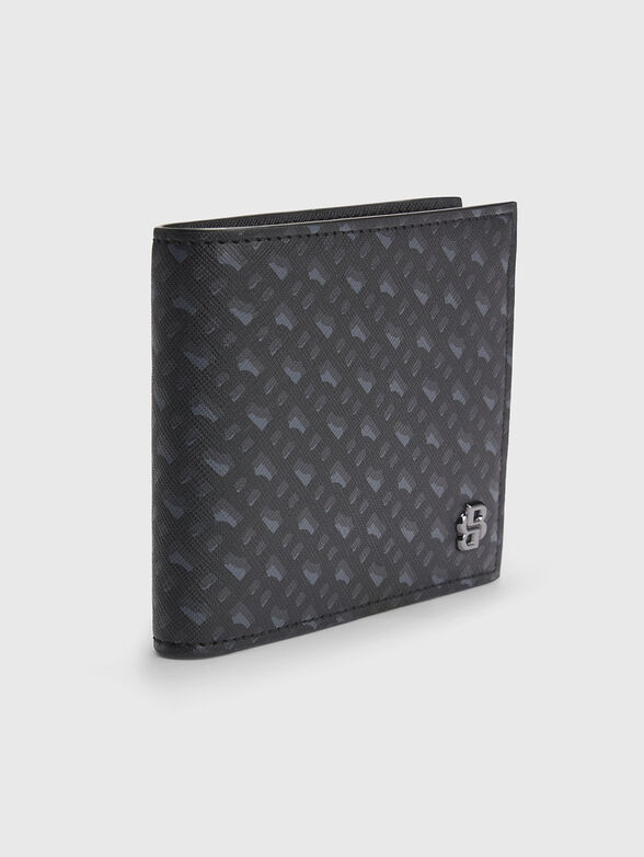 Leather wallet with logo print - 1