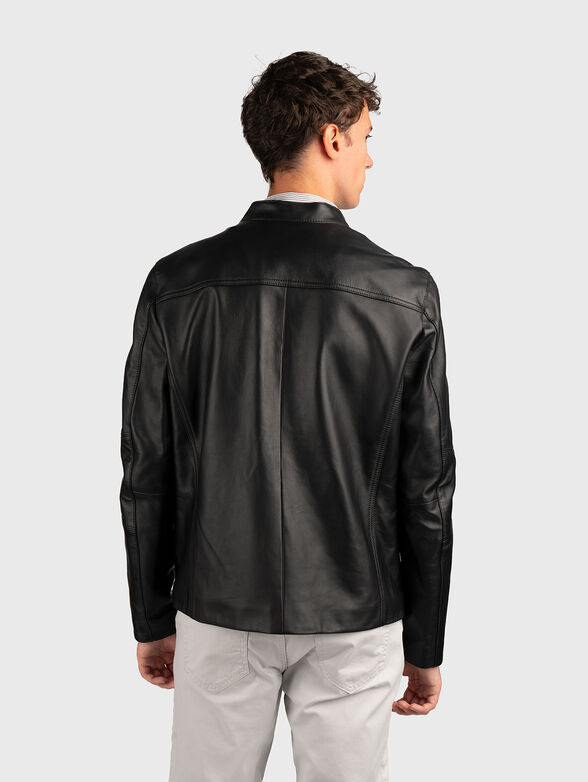 Leather biker jacket - 3