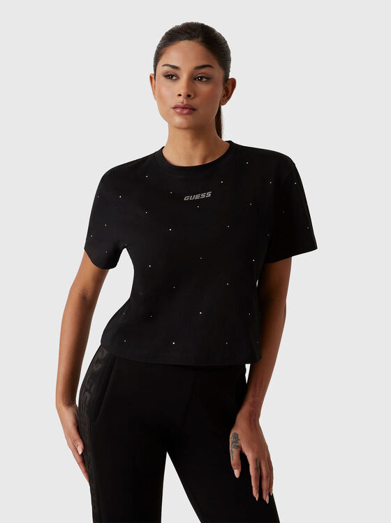PRIMULA rhinestones T-shirt with oval neckline - 1