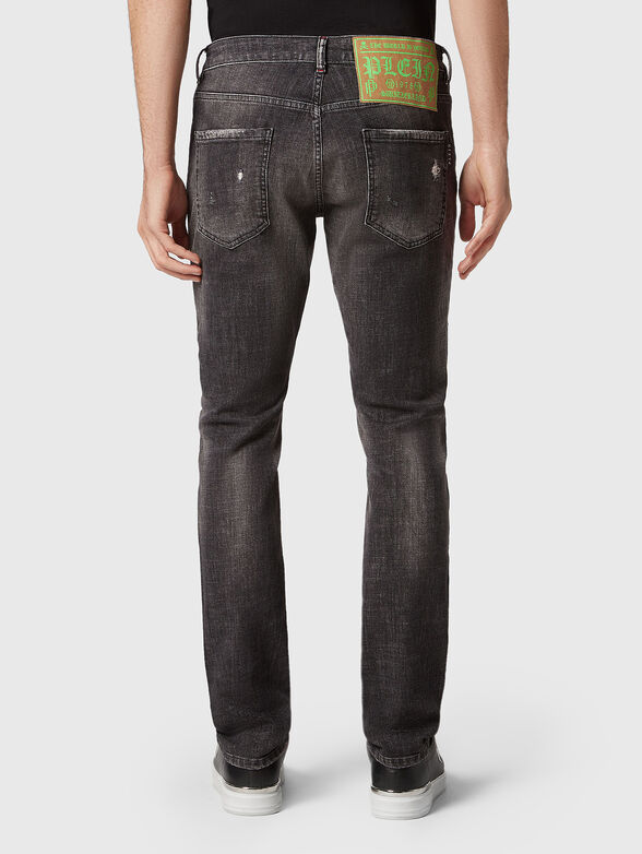 Blue jeans with washed effect and accent rips - 2