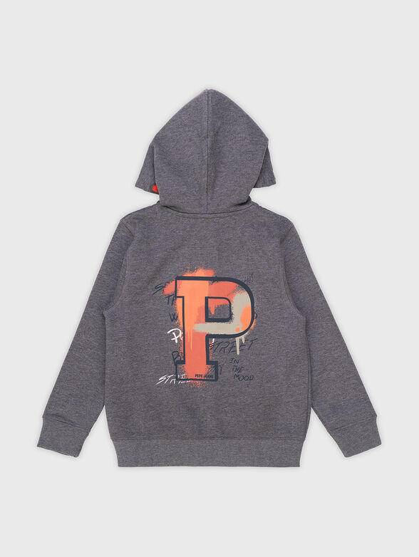 OLEG grey sweatshirt with logo print  - 2