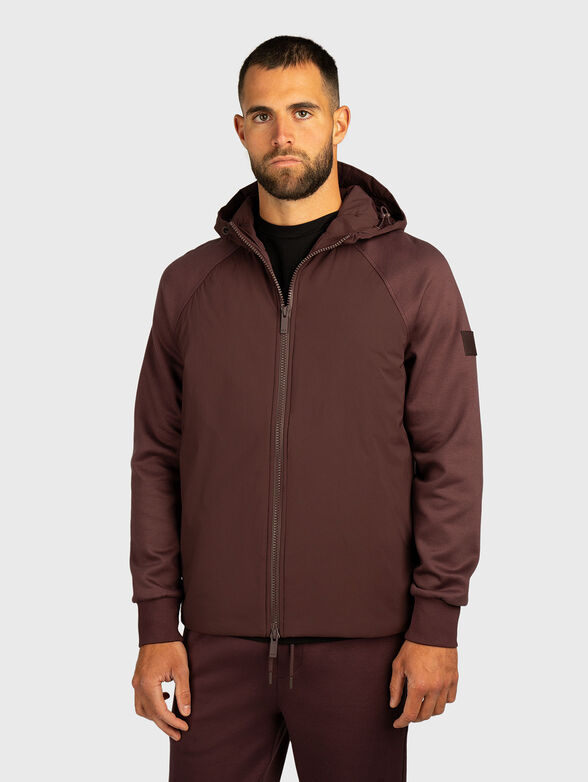 Cotton sweatshirt with hood and zip - 1