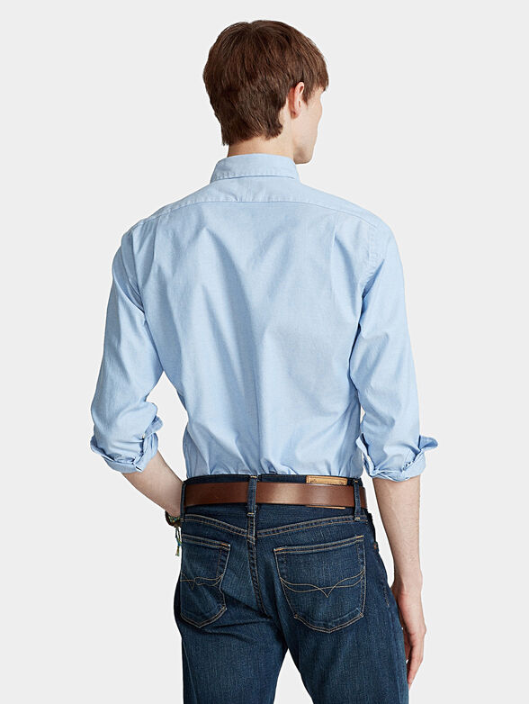 Blue shirt with embroidery logo - 2