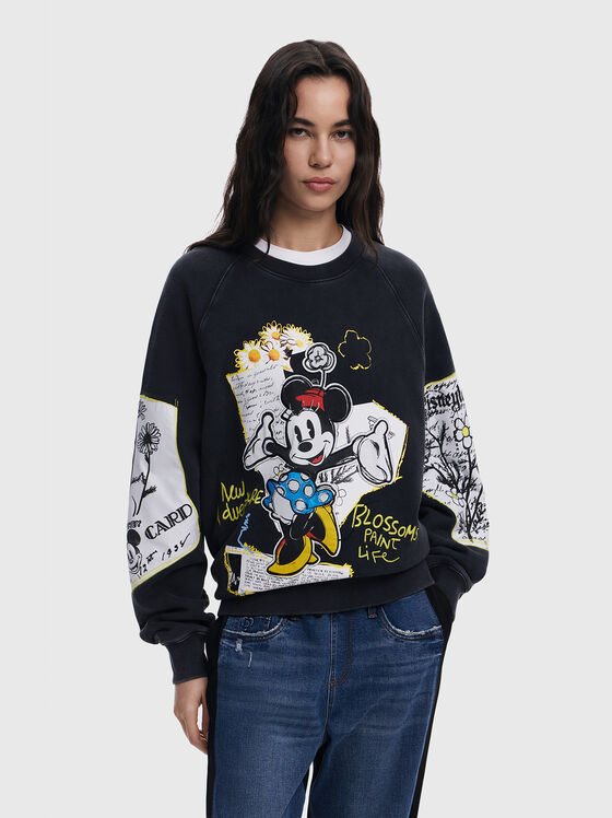 MINNIE cotton sweatshirt with oval neckline - 1