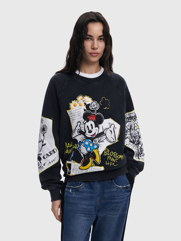MINNIE cotton sweatshirt with oval neckline - 0