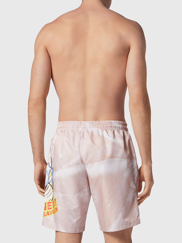 Beach shorts with contrasting logo lettering - 2