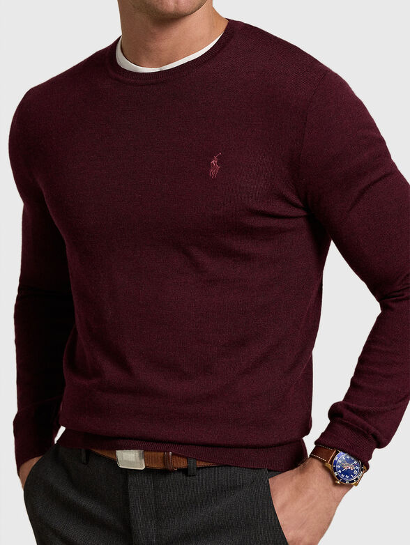 Burgundy sweater with an oval neckline - 4