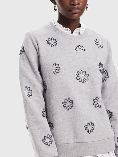 JOYA sweatshirt with floral accents - 5