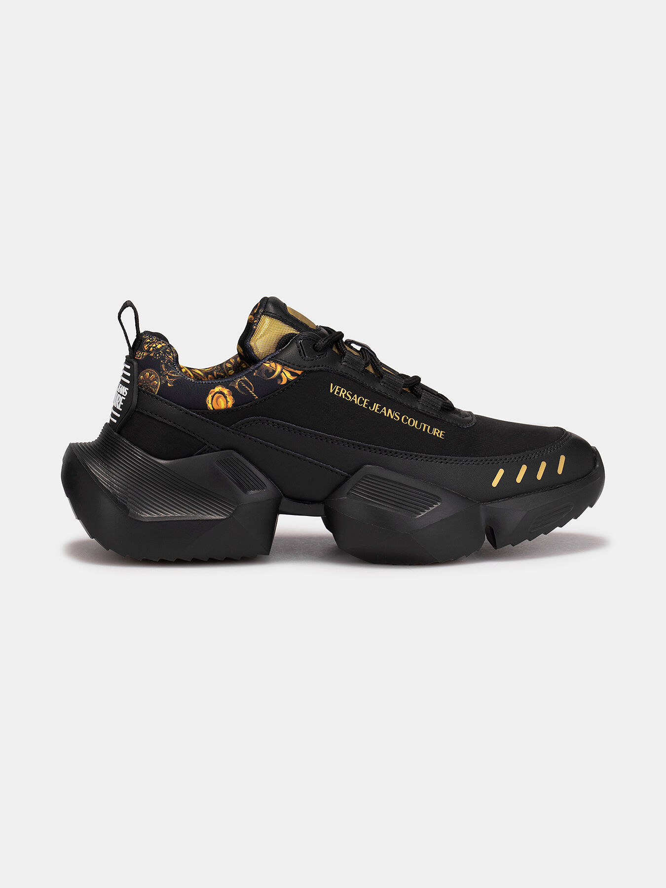 VERSACE シクネチャスキニシンス 78HAB5J0CDW00 909 FONDO GRAVITY sneakers with gold logo inscription brand