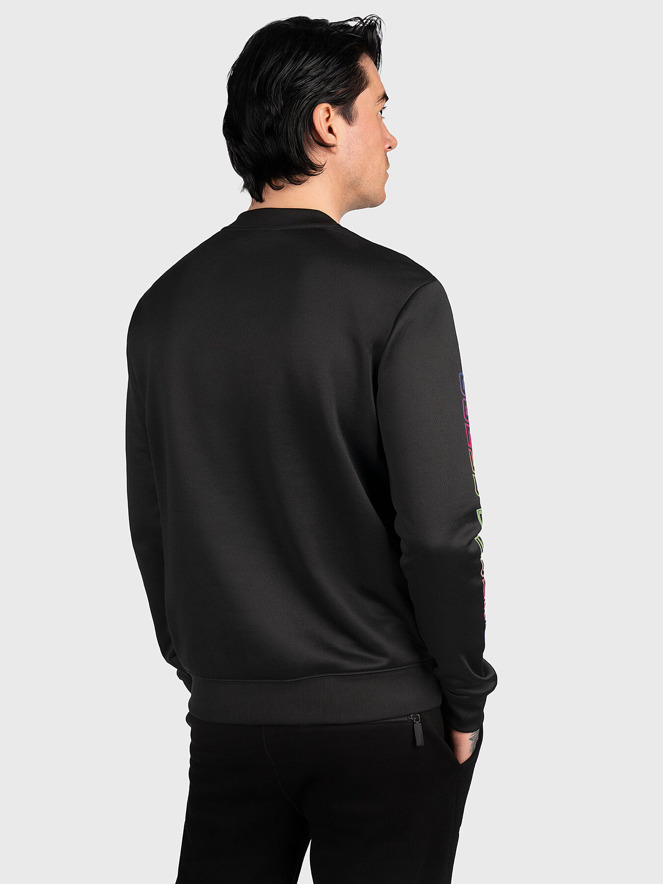 EZRA black sweatshirt with logo accent brand GUESS