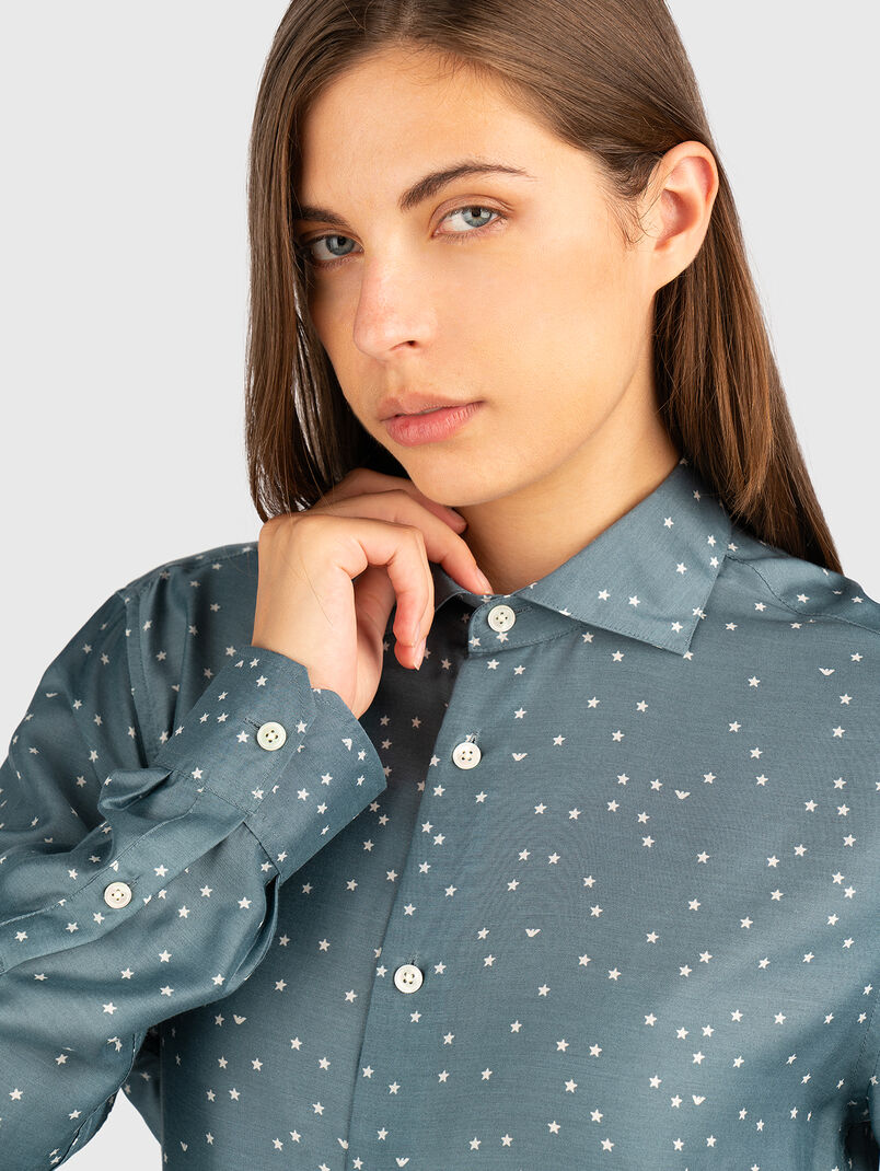 Silk shirt with accent print - 3