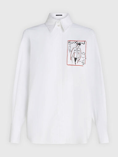 Long sleeved cotton shirt with accent back - 5