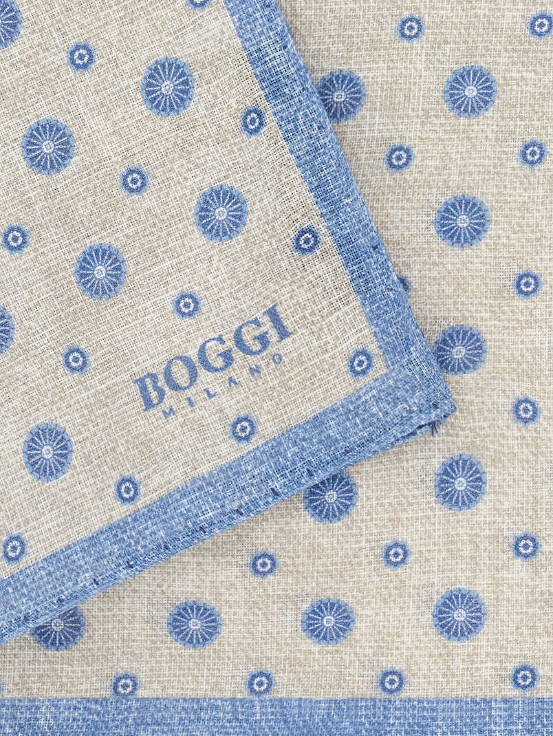 Printed linen jacket pocket square - 3