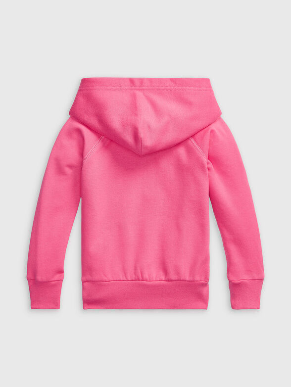 Sweatshirt with logo embroidery in fucsia color - 2