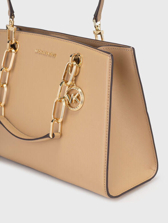 Beige leather bag - 5