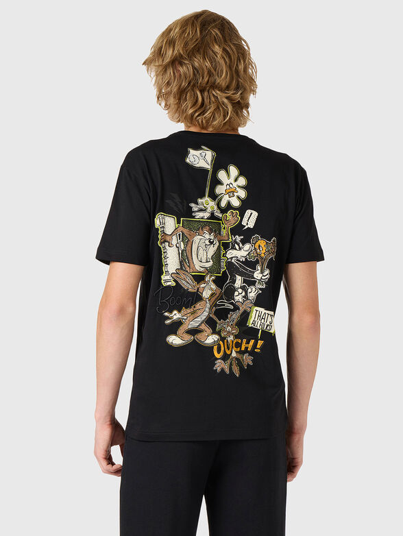 Black cotton T-shirt with Looney Tunes - 2
