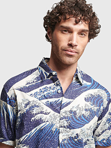 VINTAGE black shirt with floral print - 4