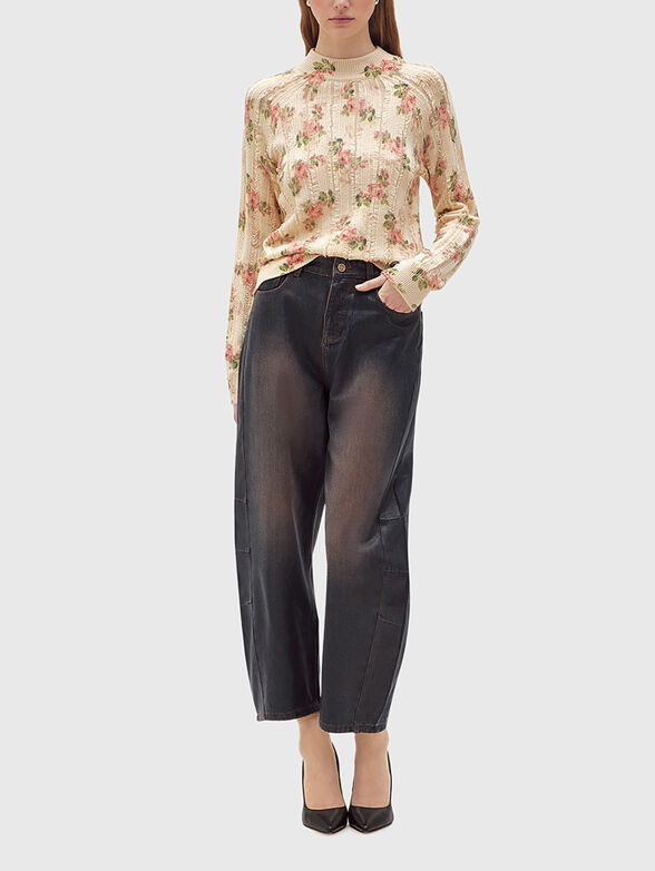 Wool blend sweater with oval neckline - 2