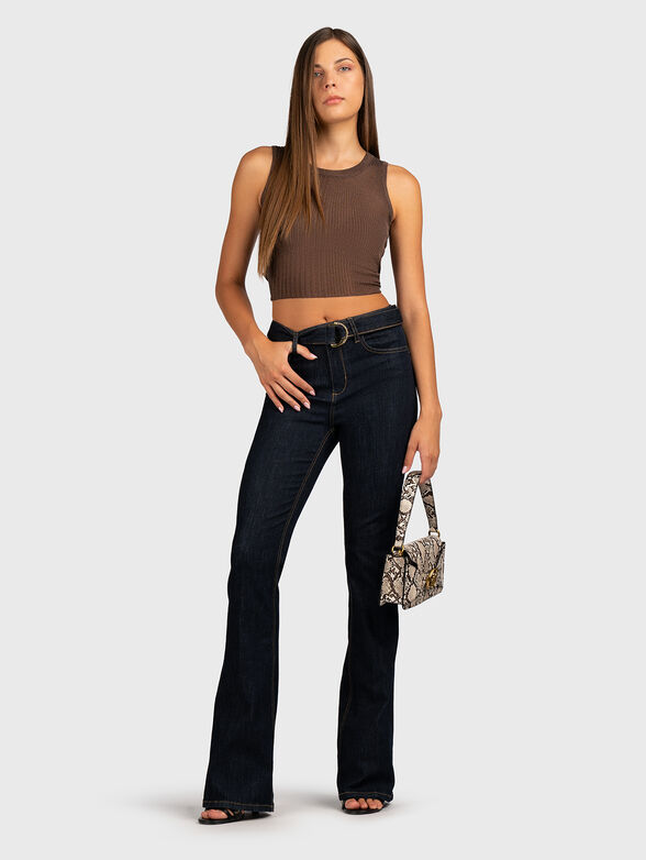 Dark blue jeans with belt - 6