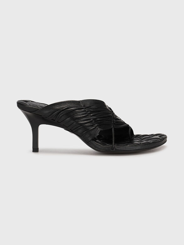 Leather mules a heel - 1
