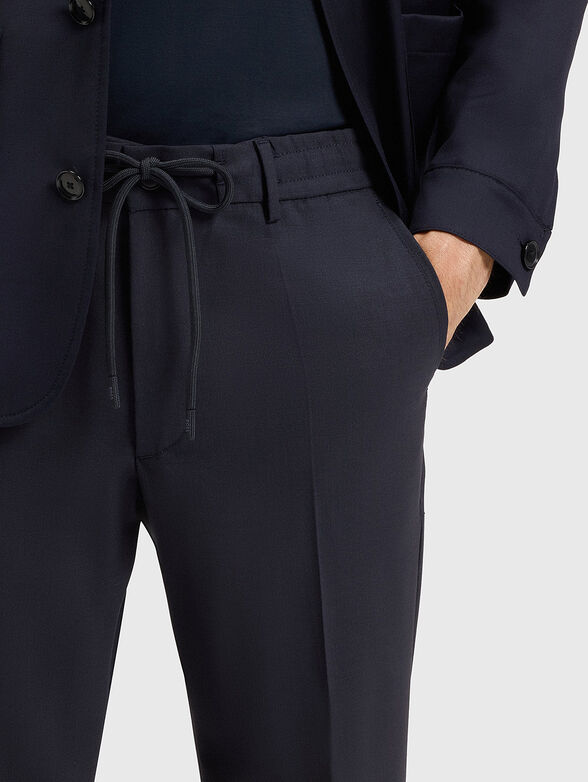 Slim fit wool blend trousers - 3