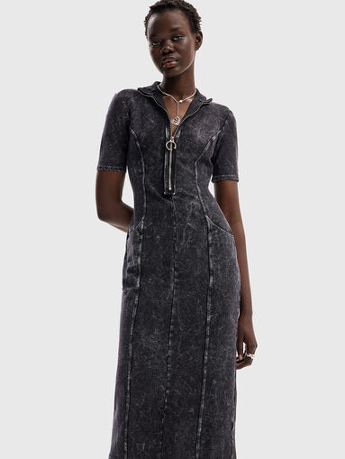 Zip-up midi dress - 3