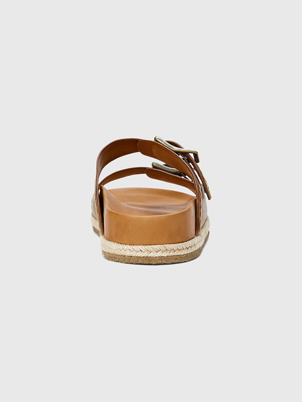 Brown leather slippers - 3