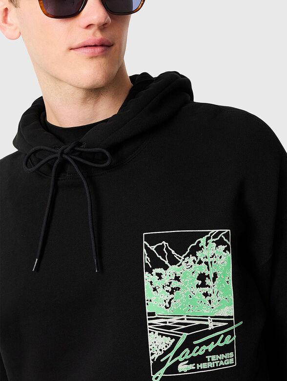 Cotton hoodie with print - 4