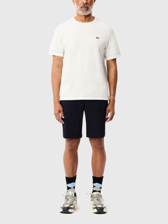 Shorts with logo embroidery in brown - 1