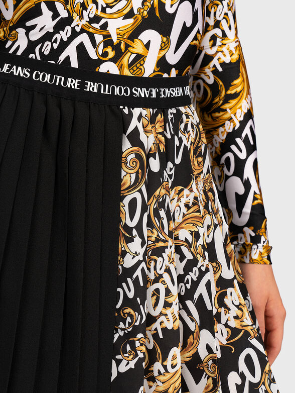 Pleated skirt with baroque print - 3