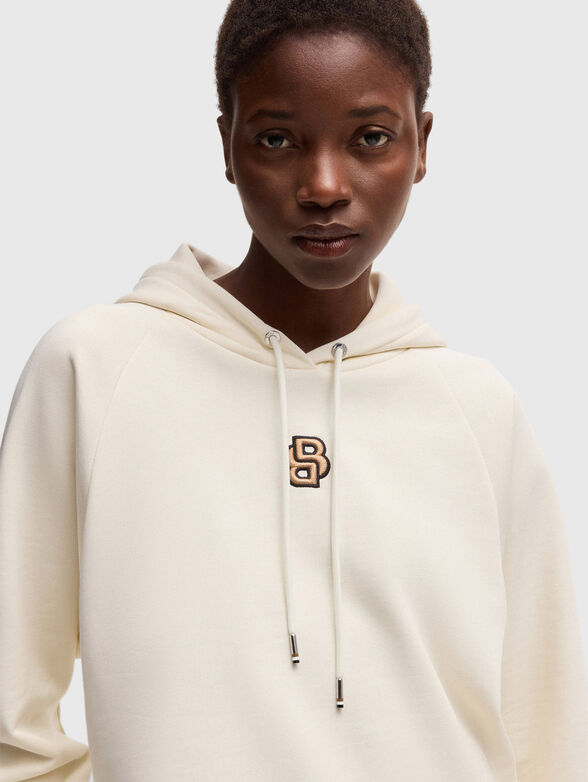 Cotton hooded sweatshirt with embroidered logo - 3