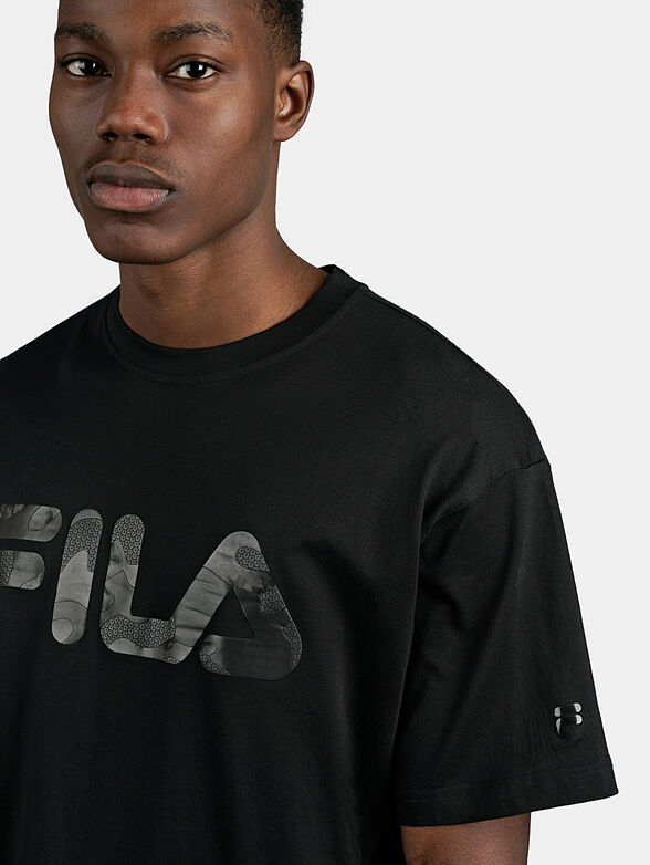 Black cotton T-shirt - 4