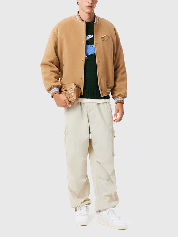 Sweater with oval neckline and logo accent - 2