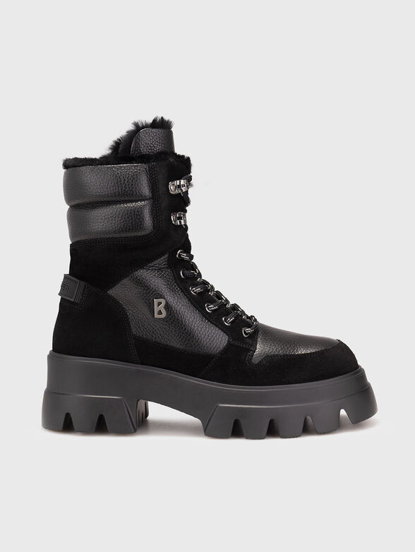 SAPPORO leather boots with logo detail - 1