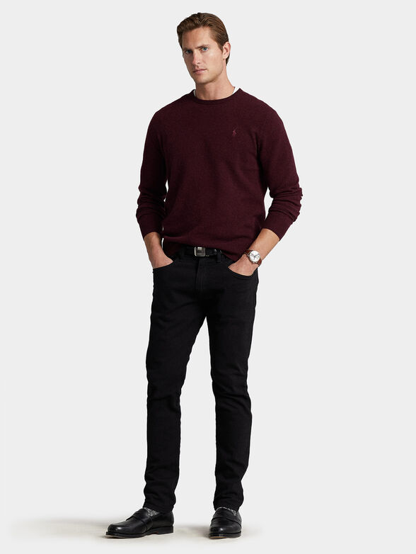 Wool sweater in bordeaux color - 4