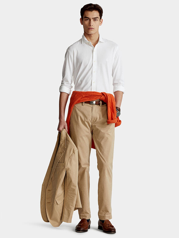 Cotton shirt with logo embroidery - 4