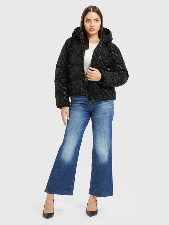 Puffer jacket with monogram logo effect - 2