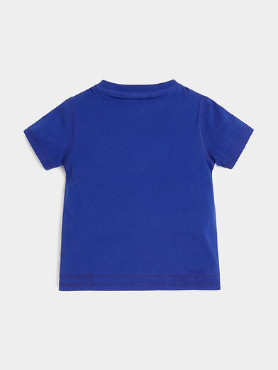 Blue T-shirt with logo embroidery - 2
