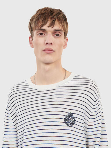 Striped blouse in wool and cashmere - 4