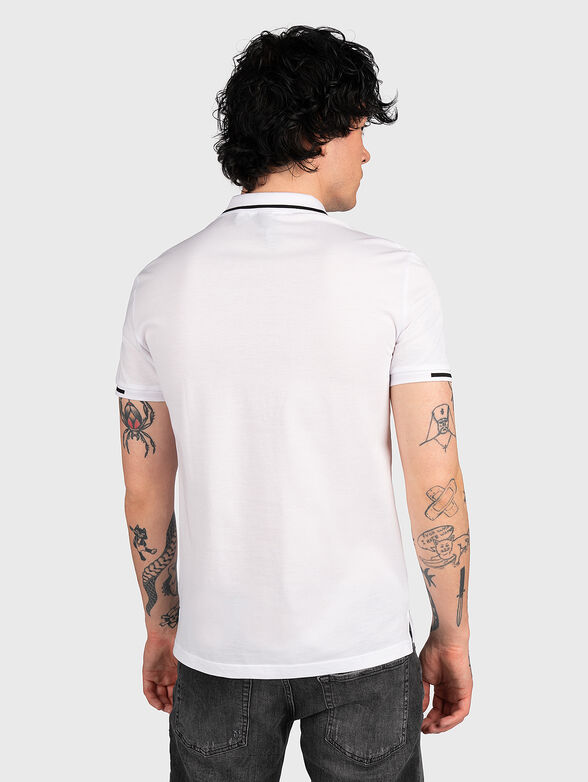 Black cotton polo-shirt with contrasting logo - 3