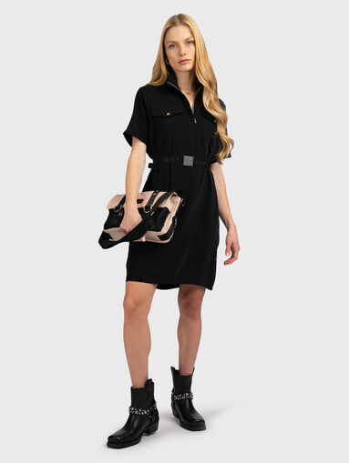 Mini dress with pockets and belt - 5