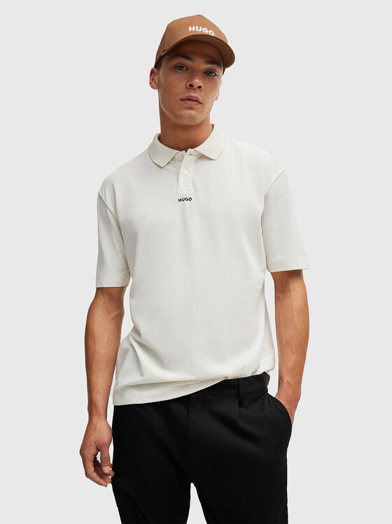 Black polo shirt with logo detail - 1