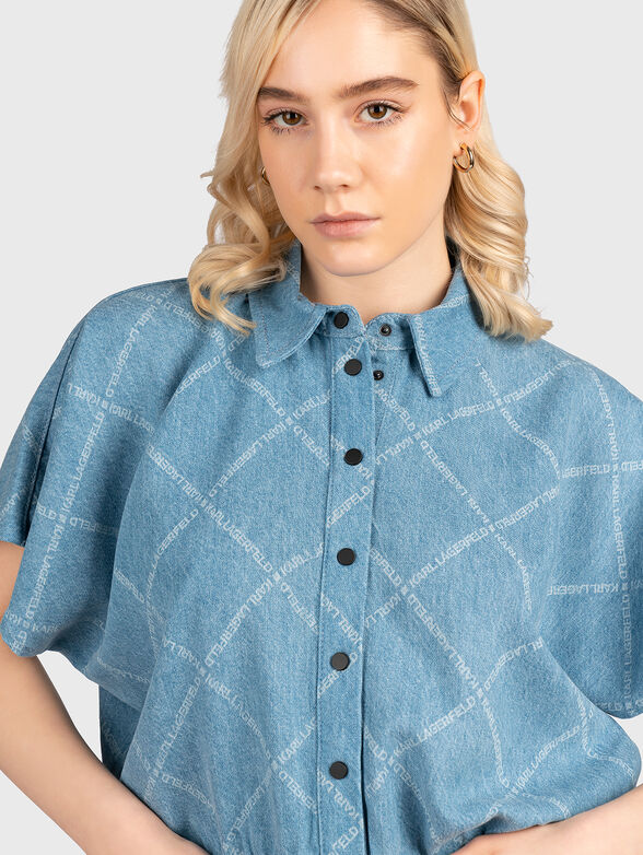 Denim shirt with short sleeve - 4