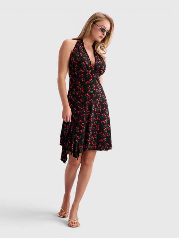 Dress with contrasting print and open back - 4