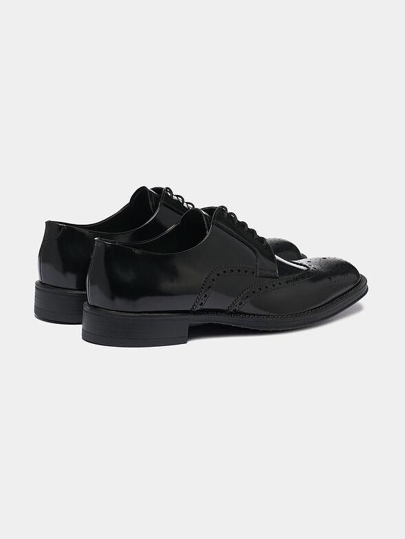 Leather derby shoes in black color - 3